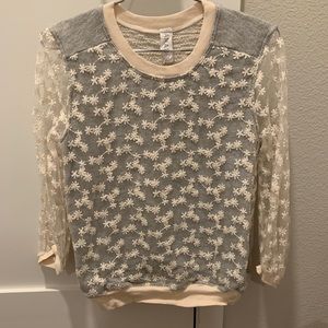 Anthropologie embroidered floral top